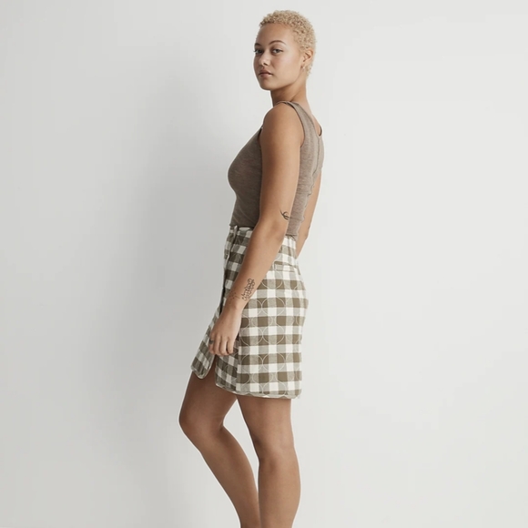 Sold! NWT Curvy Quilted High Rise Flannel Mini Skirt in Gingham Check - Picture 15 of 15